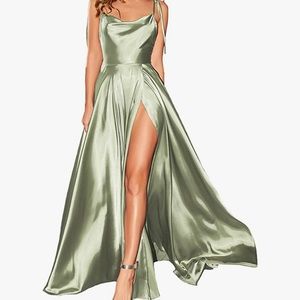 Sage green formal party dress
